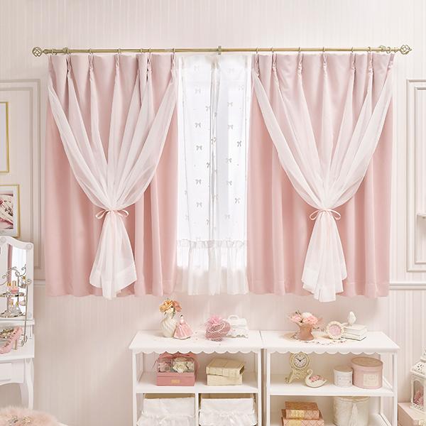 ★本日限定‪☆最終価格★新品♡ロマンティックプリンセス♡遮光カーテン カーテン 遮光 遮光カーテン 2級遮光 洗える 2枚セット 2枚組