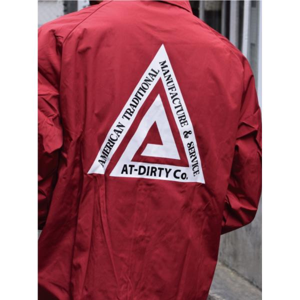 AT-DIRTY コーチジャケット レッド Lサイズ アットダーティ トライアングル コーチジャケット レッド AT-DIRTY