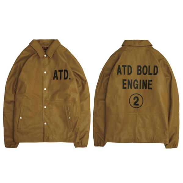 アットダーティ ボールド レザー コーチジャケット マスタード