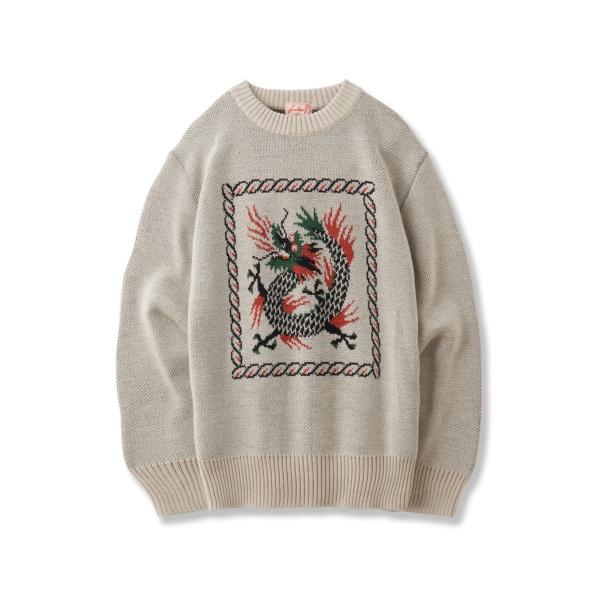ドレスヒッピー ドラゴンニット アイボリーベージュ DRESS HIPPY DRAGON KNIT I.BEIGE メンズ 長袖