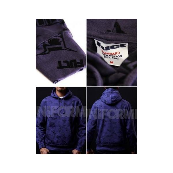 FUCT サイドロゴプルオーバーフーディー　ネイビー Lサイズ 希少 ファクト パーカー メタルロゴプリント フーディー プルオーバー FUCT