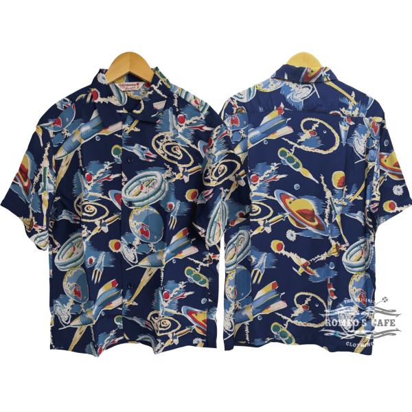 サンサーフ スペシャルエディション アロハシャツ SUN SURF SPECIAL EDITION “THE SPACE SHIP” Lot No. SS39477 128 NAVY メンズ 半袖