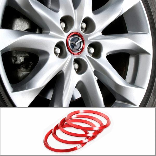 Tosmisy マツダ3 車輪ロゴリング ロゴガーニッシュ Mazda アクセラ アテンザ ロゴリング ガーニッシュ 外装パーツ アクセサリー 全グレ