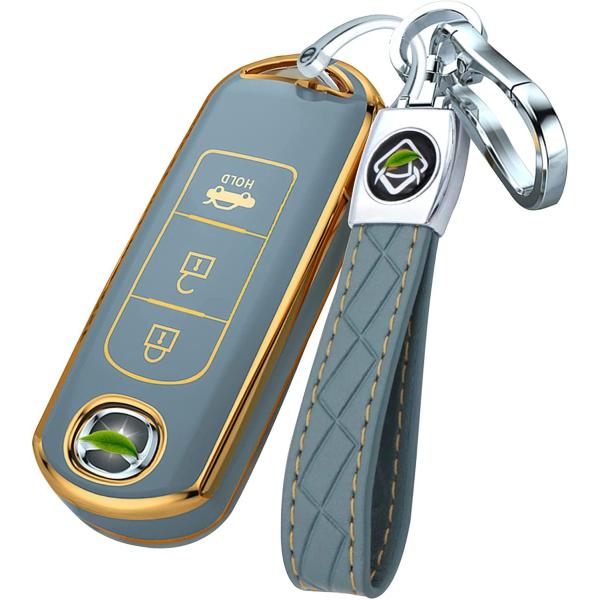 YORKNEIC スマートキーカバー キーケース　マツダ適用　CX-3　CX-4　CX-5　CX-7　CX-8　アテンザ　DJデミオ　MPV　アクセラ