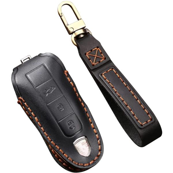 SANRILY ポルシェ用 キーケース スマートキーケース キーカバー キー保護 キーホルダー PORSCHE向けの カイエン ボクスター ケイマン