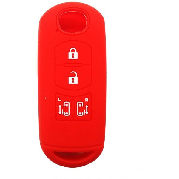 シリコンスマートキーカバー マツダ系 4ボタン ビアンテ プレマシー MPVなど専用設計 キーケース キーホルダ 純正部品リモコンカバー 鍵ケース ピ