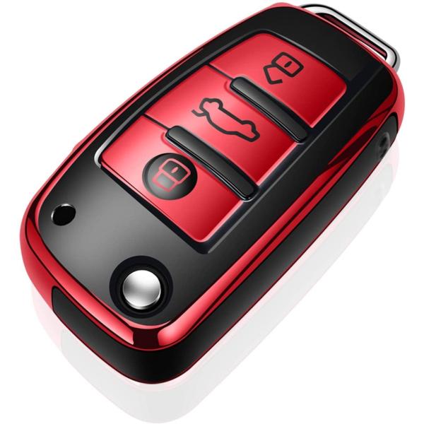 Tukellen 適用アウディキーケースキーホルダー アウディA1 A3 A6 Q2 Q3 Q7 TT TTS R8 S3 S6 RS3キーと互換性の