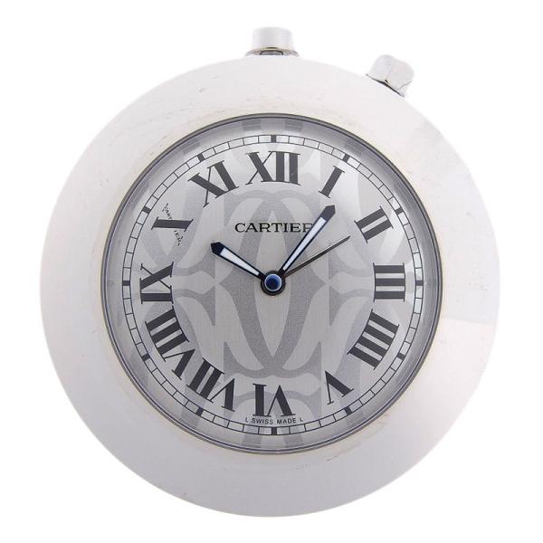 カルティエ CARTIER トラベルクロック パシャ クォーツ 置時計 SS