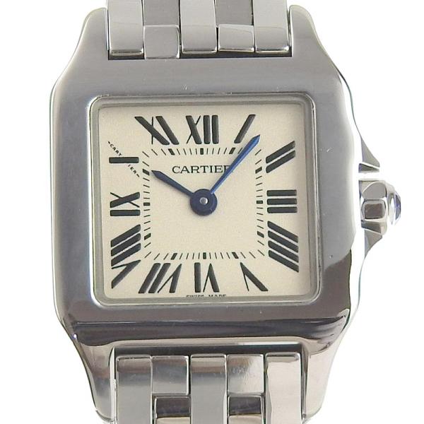 カルティエ CARTIER 時計 サントスドゥモワゼルSM レディース クォーツ 腕時計 SS アイボリー文字盤 W25064Z5 中古 新入荷 CA0569 ronde_ca0569