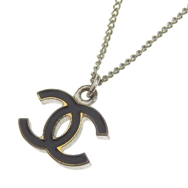 正規品 ヴィンテージ シャネル ボールネックレス アイボリー&ブラック 良品 CHANEL（シャネル） ネックレス ココマーク シルバー色/ブラック 06V