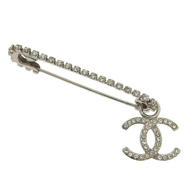 CHANEL（シャネル） ブローチ ココマーク ラインストーン シルバー色