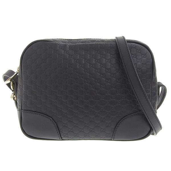 グッチ GUCCI マイクログッチシマ ショルダーバッグ 斜め掛けショルダー シマレザー ブラック 449413 中古 新入荷 GU0510 ronde_gu0510
