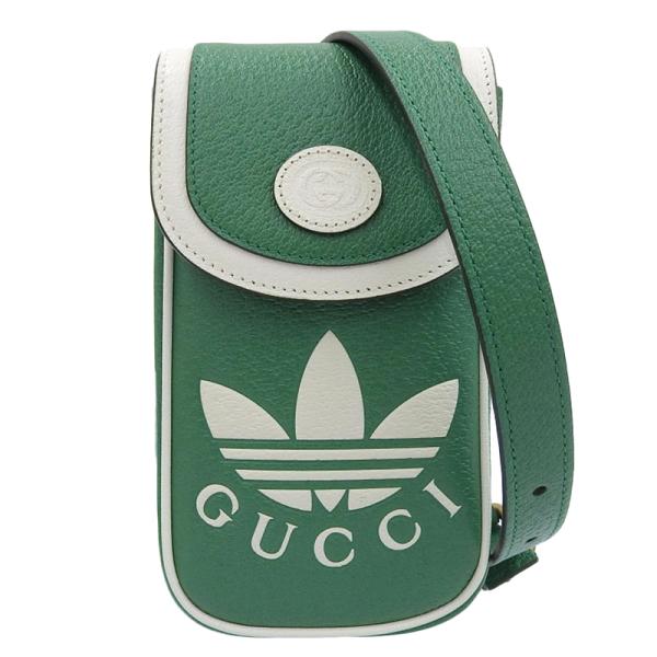 グッチ GUCCI ショルダーバッグ ミニショルダー アディダスコラボ レザー グリーン 721794 美品 新入荷 GU0529 GUCCI（グッチ） ショルダーバッグ ミニショルダー アディダスコラボ