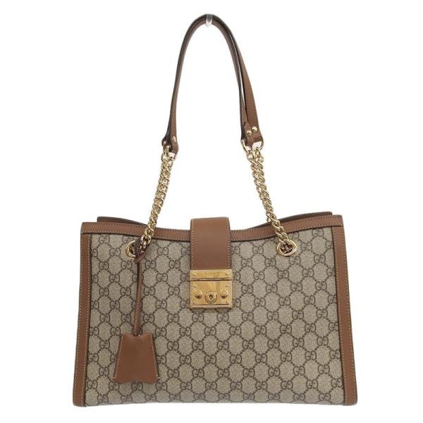 グッチ GUCCI GGスプリーム GGミディアム ショルダーバッグ レザー ベージュ ブラウン 479197 中古 新入荷 GU0555 GG グッチ GUCCI GGスプリーム GGミディアム ショルダーバッグ レザー