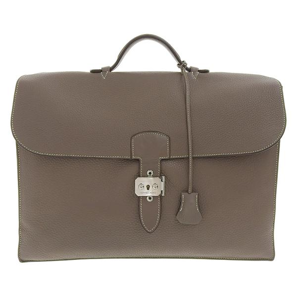 エルメス HERMES サックアデペッシュ38 ビジネスバッグ トリヨンクレマンス エトゥープ SV金具 □L刻印 2008年 中古 新入荷 HE0810 HERMES（エルメス） サックアデペッシュ38 ビジネスバッグ トリヨン