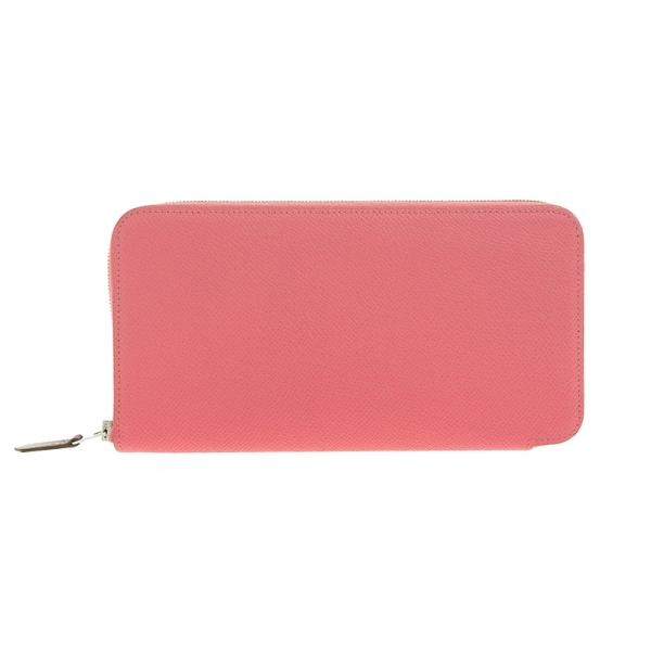 エルメス アザップ ロング シルクイン ローズアザレ ヴォーエプソン D刻印 Azap エルメス HERMES アザップロングシルクイン 長財布 ヴォー