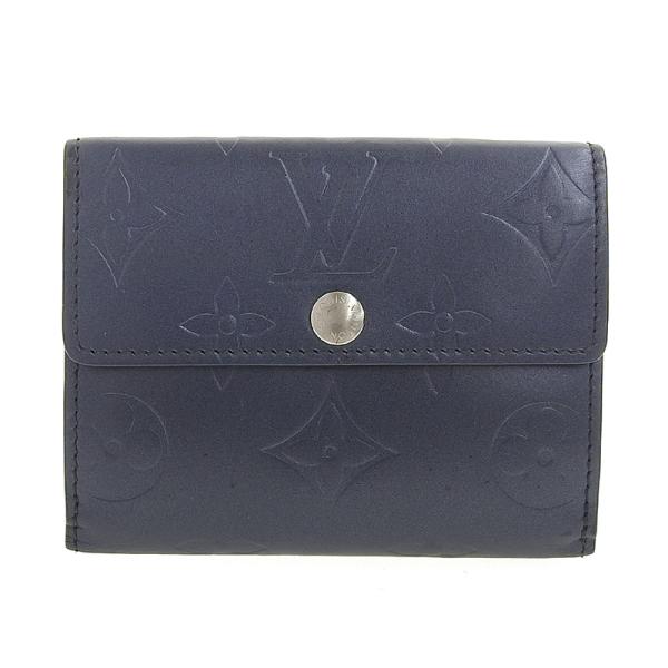 ルイヴィトン LOUIS VUITTON モノグラム・マット ラドロー 二つ折り財布 コンパクトウォレット ネイビー M65122 中古 新入荷 LV1351 ronde_lv1351