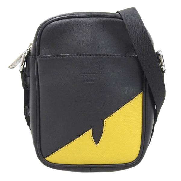 フェンディ FENDI バグズ ショルダーバッグ レザー ブラック 7VA456 中古 新入荷 OB1738 FENDI（フェンディ） バグズ ショルダーバッグ レザー ブラック 7VA456