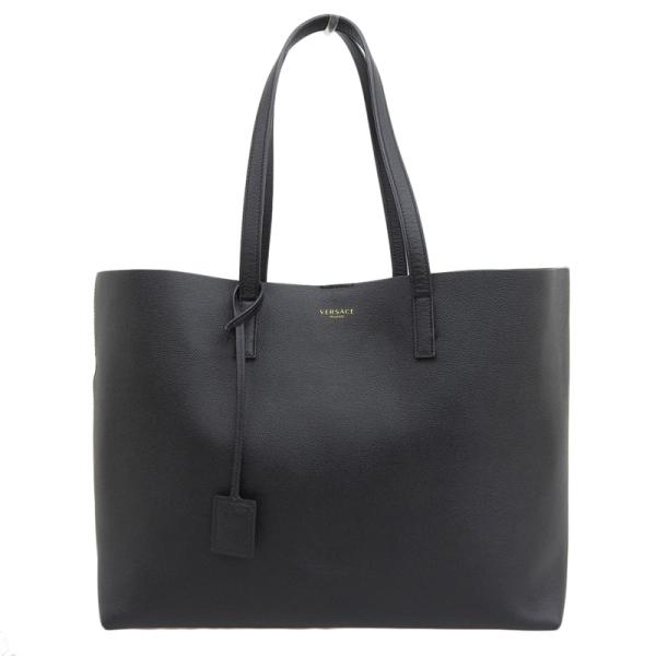 【超美品】ヴェルサーチ ヴィルトゥス レザー 2WAY トートバッグ ブラック 超美品】ヴェルサーチ ヴィルトゥス レザー 2WAY トートバッグ