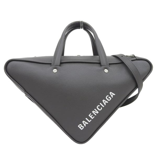 バレンシアガ BALENCIAGA トライアングルダッフルショルダーS 2WAYバッグ ハンドバッグ レザー グレー 476975 中古 新入荷 OB2742 BALENCIAGA（バレンシアガ） トライアングルダッフルショルダーS 2WAY