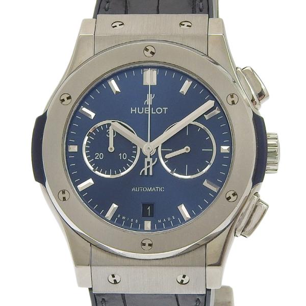ウブロ HUBLOT 時計 クラシックフュージョン 自動巻き 腕時計 メンズ チタン/ラバー ブルー文字盤 541.NX.1171.LR 中古 新入荷 OW0439 HUBLOT（ウブロ） 時計 クラシックフュージョン 自動巻き 腕時計
