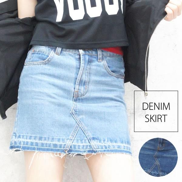 セール ネコポス送料無料 ダメージ デニムスカート ミニスカート ボトムス 無地 ネコポス可 B137 黒い服専門店ロンデルブラック 通販 Yahoo ショッピング