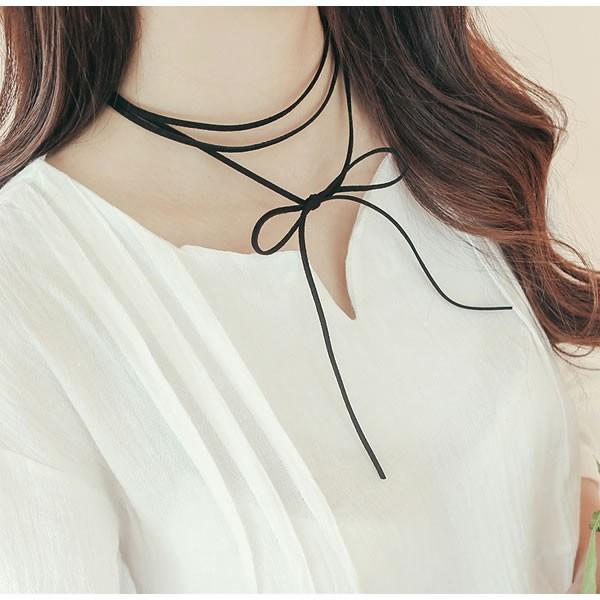 スエード 紐 リボン チョーカー ネックレス アクセサリー 黒 ブラック Accessory ネコポス可 B141 黒い服専門店ロンデルブラック 通販 Yahoo ショッピング