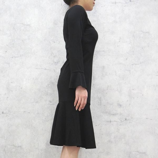 送料無料 ワンピース フォーマル ひざ丈 黒 卒業式 入学式 ママワンピース ネコポス不可 B142 黒い服専門店ロンデルブラック 通販 Yahoo ショッピング
