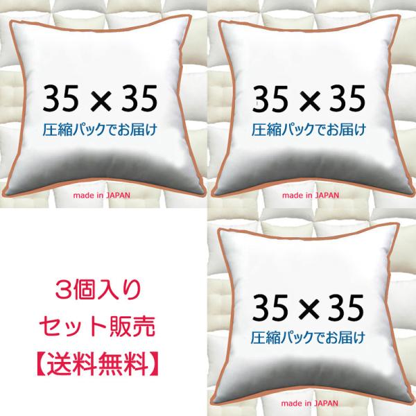 ヌードクッション クッション中身 クッション 35×35 ３個セット 日本製