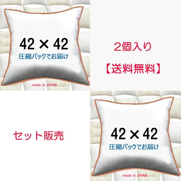 ヌードクッション クッション中身 クッション 42×42 ２個セット 日本製