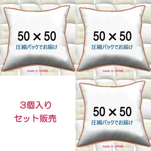 ヌードクッション クッション 中身 背もたれクッション ３個セット　中身　本体　中材 クッションカバー 用　ソファークッション　50×50