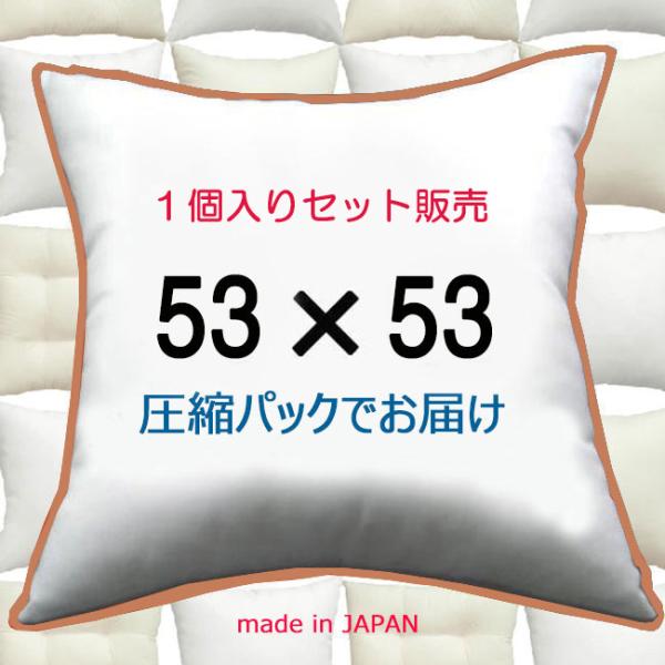 ★お得な送料無料　１個入りセット販売　です。（北海道、沖縄・離島は追加送料必要）53ｘ53のセット販売シリーズ：【１個入】【２個入】【３個入】●反発力のあるイオン加工したクリーンなポリエステルわた（殺菌除臭）を使用。●圧縮パックでもしっかり...