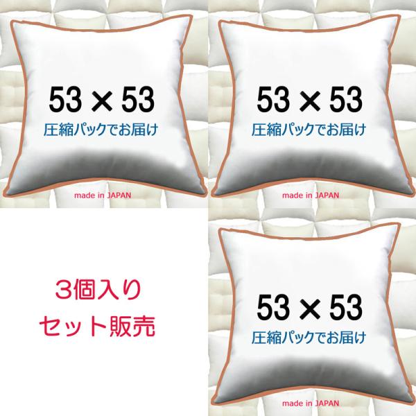 ヌードクッション クッション中身 クッション 53×53 ３個セット 日本製