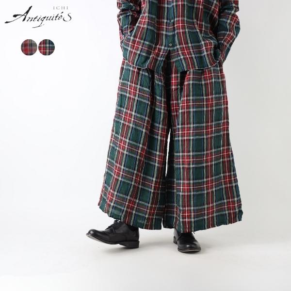 新品未使用Ichi Antiquitesイチアンティークスリネンワイドパンツ ICHI Antiquites (イチアンティークス) Antiquites noir リネン