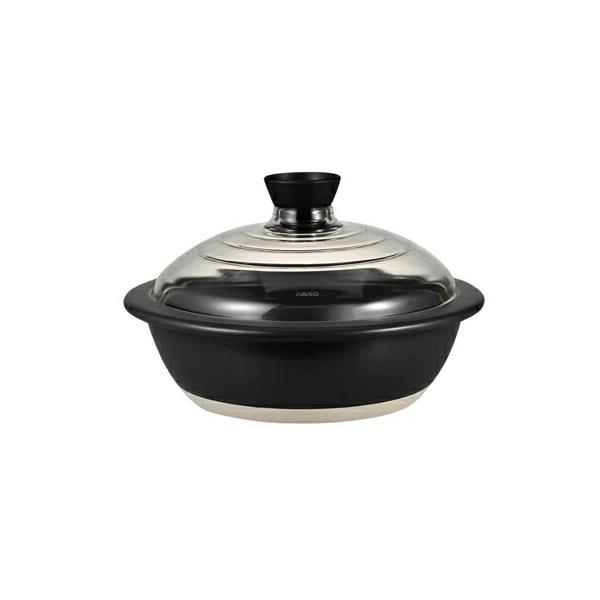 他サイト： HARIO　ハリオ　フタガガラスの土鍋9号　GDN-255-B-W　炊飯　お鍋　和洋食の商品画像