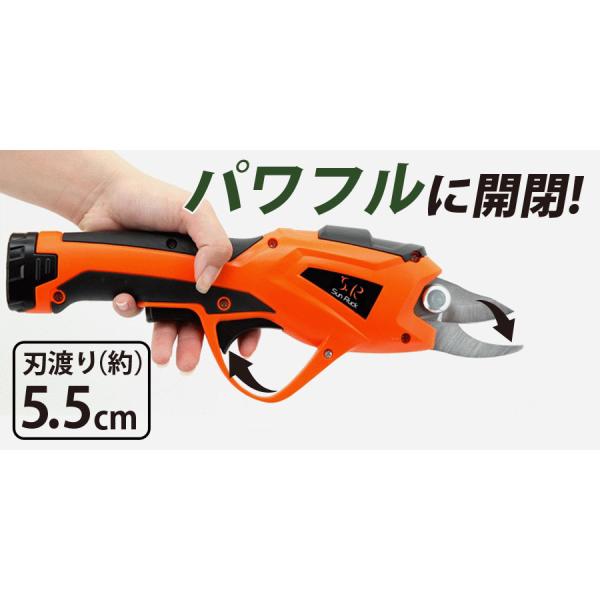 電動 剪定ばさみ 枝切ばさみ 枝切りはさみ 枝切り鋏 バサミ 切断 枝径1.2cm 充電式 コードレス 剪定鋏 枝