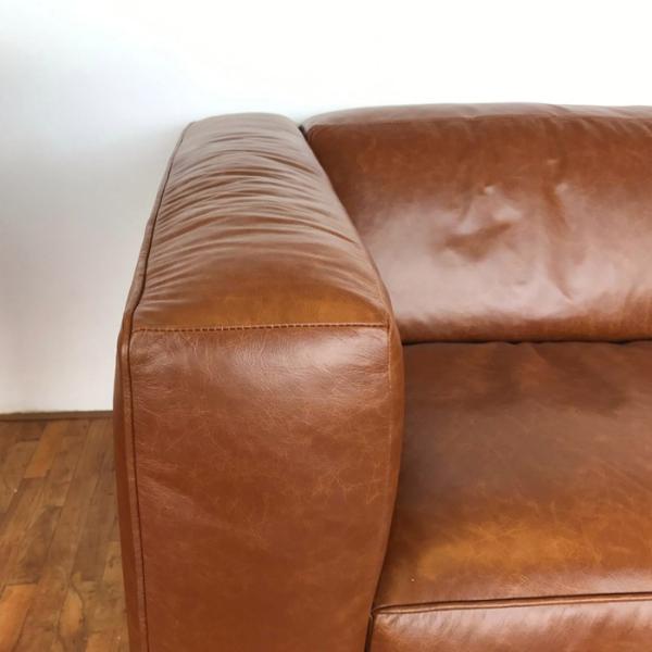 WeV ソファ 本革 ミッドセンチュリーモダン 幅207 奥行100 高さ71cm