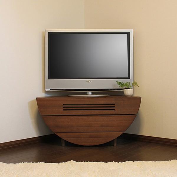 コーナー テレビ台 テレビボード ブラウン色 国産 日本製 無垢材 