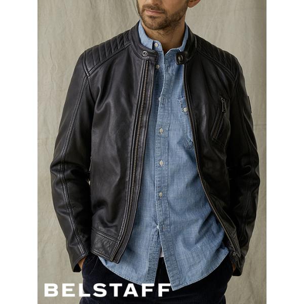 BELSTAFF/ベルスタッフ/シングルライダースジャケット/ラムレザー/V RACER/ブラック/bel420621