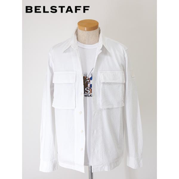 BELSTAFF（ベルスタッフ） オーバーシャツ/ストレッチシアサッカー 
