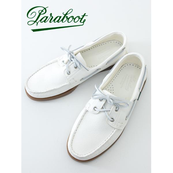 パラブーツ　paraboot デッキシューズ　ホワイト　サイズ9 Paraboot パラブーツ デッキシューズ/ディアスキン/ BARTH