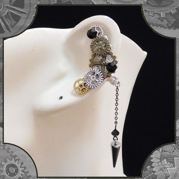 スチームパンク steampunk 歯車 ギア ゼンマイ 黒ブラック 銀 シルバー