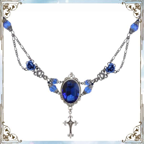 薔薇 バラ 十字架 クロス 青ブルー 黒 ブラック ネックレス チョーカー ゴシック ゴスロリ パンク アクセサリー 女性用 男性用 レディース メンズ コスプレ N 247 アクセサリーショップrose Cross 通販 Yahoo ショッピング