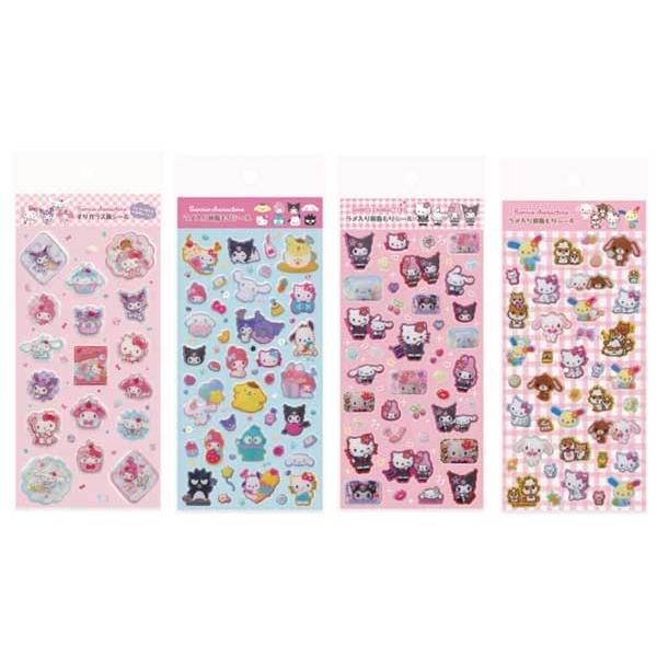 サンリオ ラメ入り樹脂もりシール いつもいっしょ シンプルかわいい！ 平成コギャル 平成デザインステッカー クロミ マイメロディ ハローキティ Sanrio