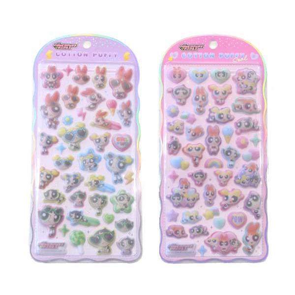 パワーパフガールズ COTTON PUFFYシール コットンパフィーシール ステッカー シール デコシール パワパフ 携帯 スマホデコ 137579 137580 クラックス