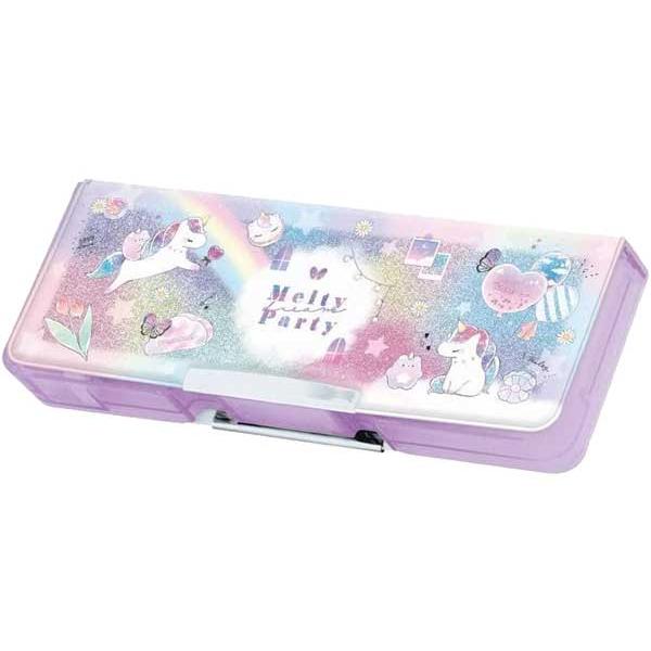 筆箱 両面開き式 両面開きペンケース ユニコーンうす型スリムで