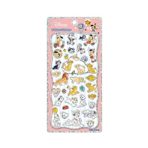 ディズニークラッシック2 プチドロップステッカー 立体 シール ディズニー 101匹わんちゃん ピノキオ カミオジャパン 307028