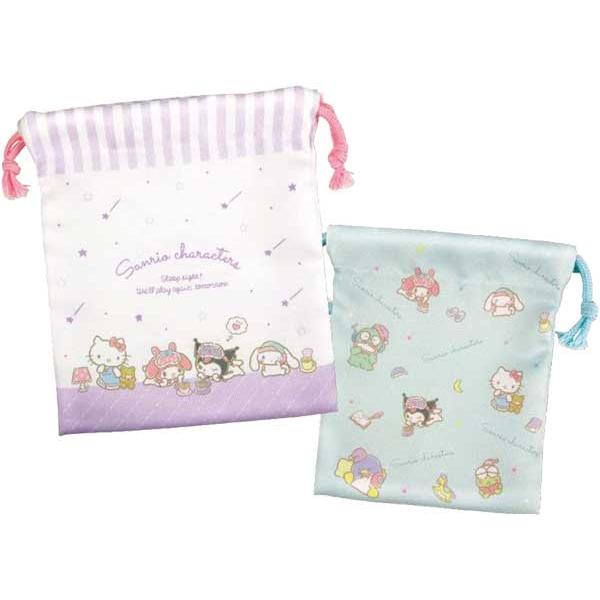 sanrio（サンリオ） 巾着袋 2P巾着セット 巾着 巾着袋 大小2枚入りお