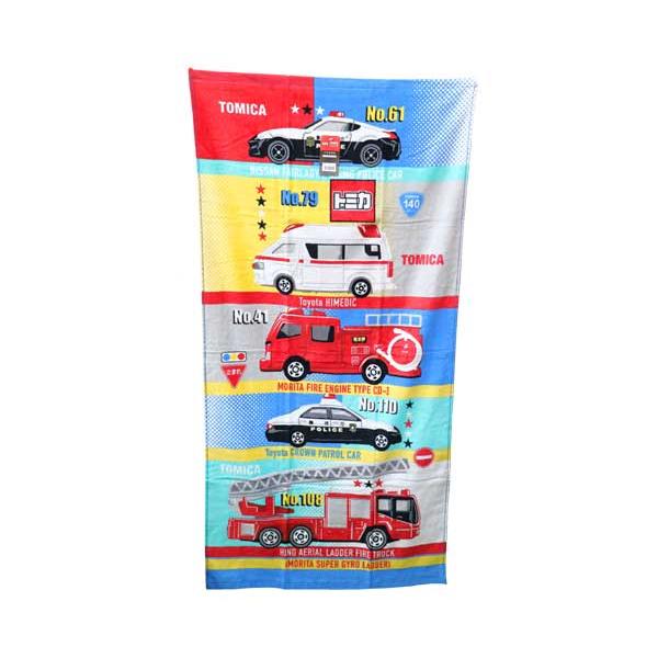 トミカ バスタオル テンポラリー 約60x120cm スポーツタオル 働く車