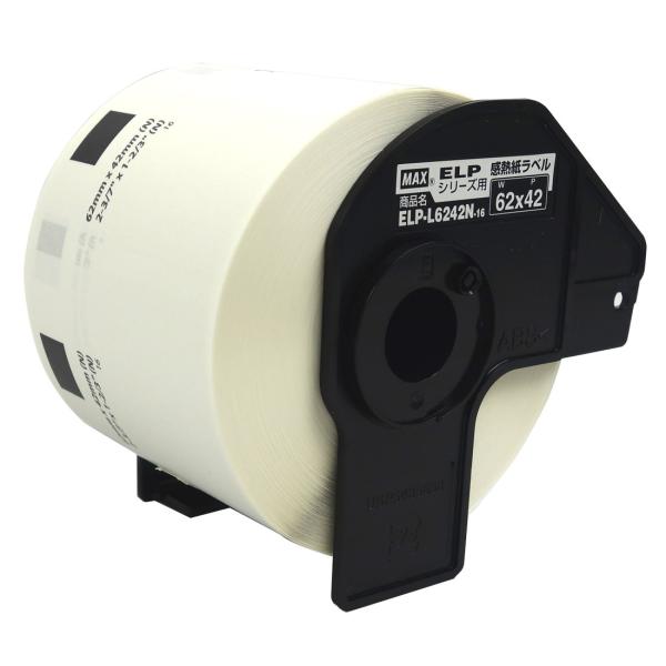 【商品概要】ELP-60シリーズ専用ラベルサイズ:幅62mm×ピッチ42mm枚数:700枚/1巻一箱入数:1巻感熱ラベル【商品説明】【商品詳細】ブランド：MAX商品種別：文房具・オフィス用品商品名：マックス ラベル 上質感熱紙 ダイカットラ...